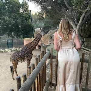 Show Me Your Mumu Claire Midi-Bridesmaids dress in Champagne Luxe Satin.